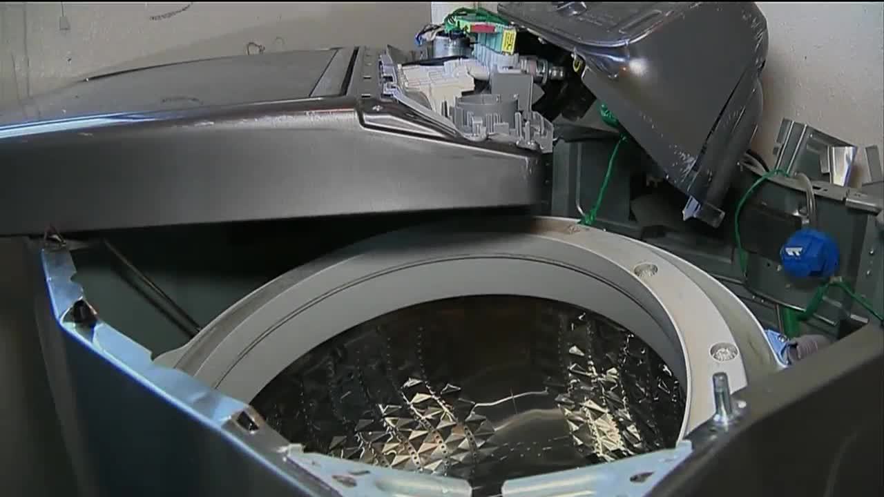 Woman says washing machine exploded, worries it could happen...