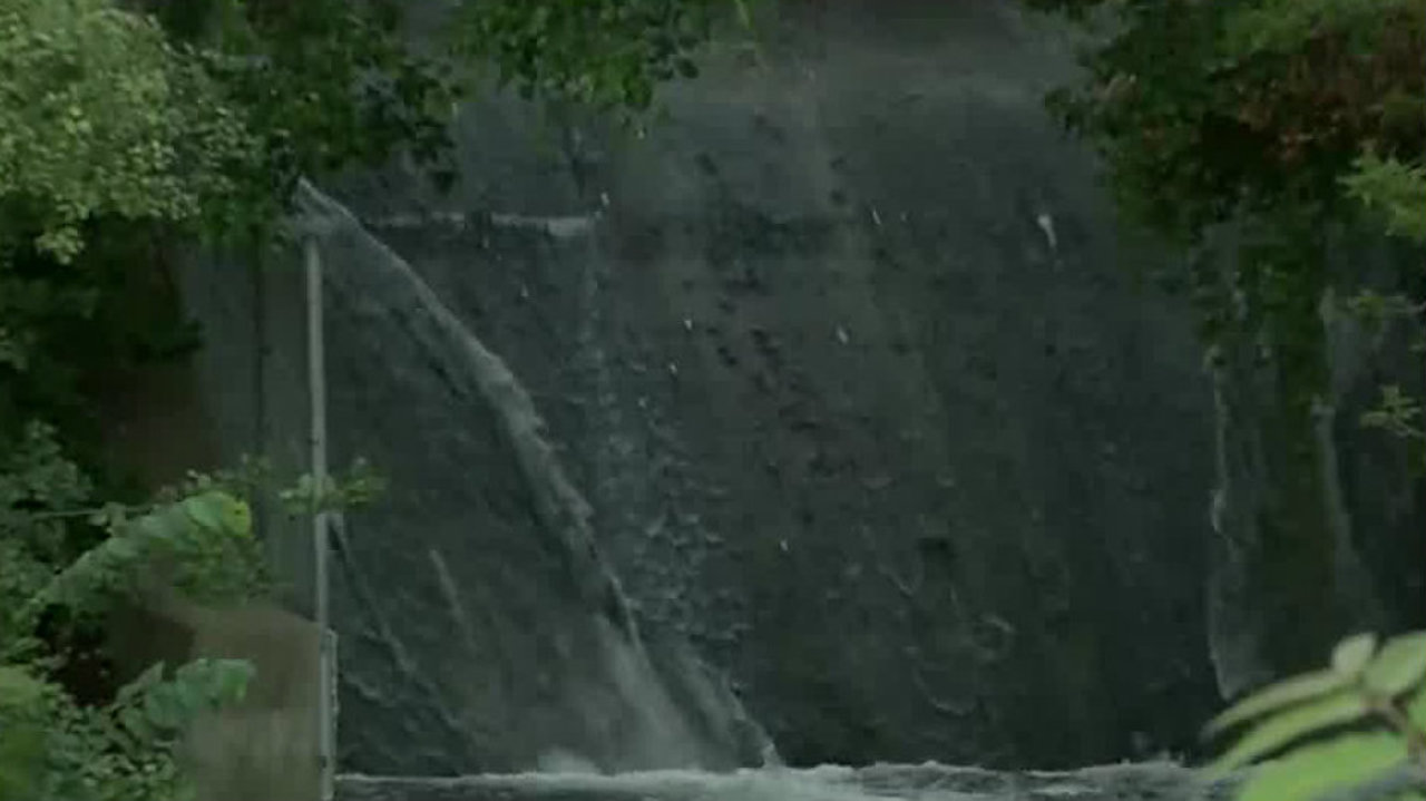 Temporary dam in place at Paint Creek dam in Lake Orion