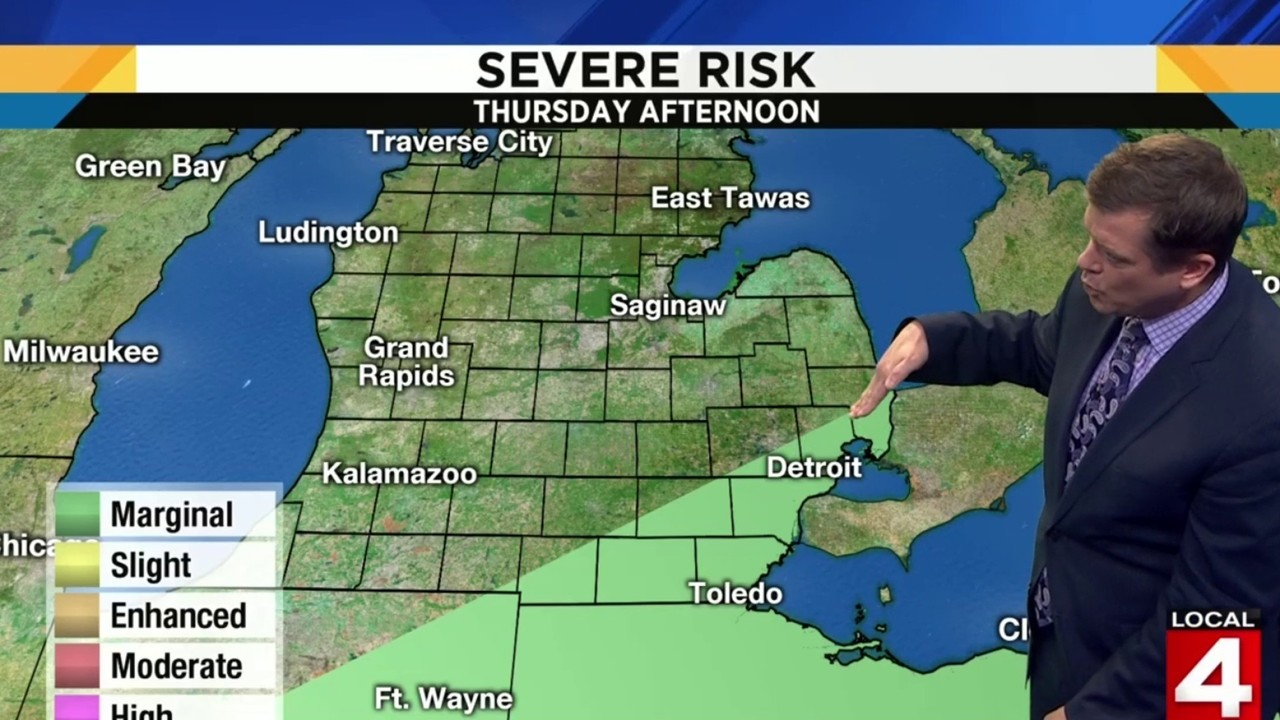 Metro Detroit Weather Marginal Risk For Severe Storms 